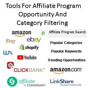 What Affiliate Marketing Tools To Use For Affiliate Program Opportunity Category Filtering