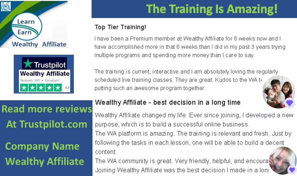 Learn Earn Wealthy Affiliate training read reviews 