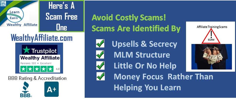 Learn Earn Wealthy Affiliate Avoid A Scam. Check The Ratings