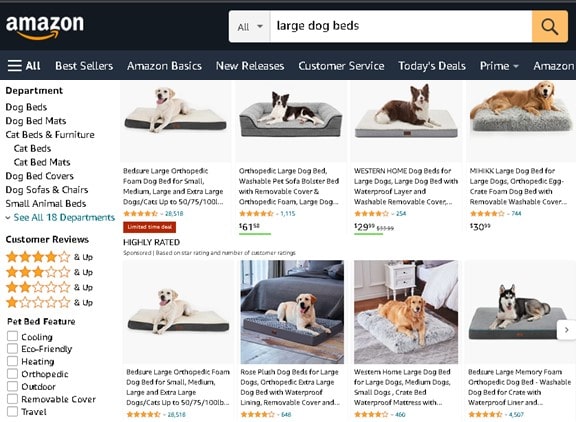 One Step Up Choose an Interest Here's a search in Amazon for dog bed interest idea